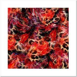 leopard print pattern Posters and Art